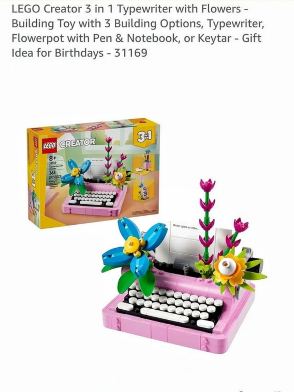LEGO Typewriter with Flowers 31169 363-Piece Building Set